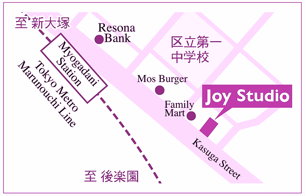 東京都文京区にあるJOYダンススタジオの地図